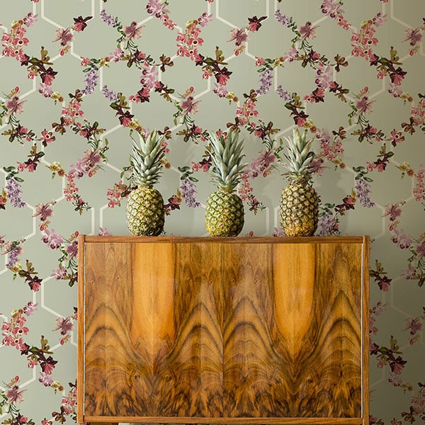 Galerie Wallpaper Product code: 12647R - Ted Baker Fantasia Wallpaper Collection - Green Cream Pink Purple Beige Colours -  
