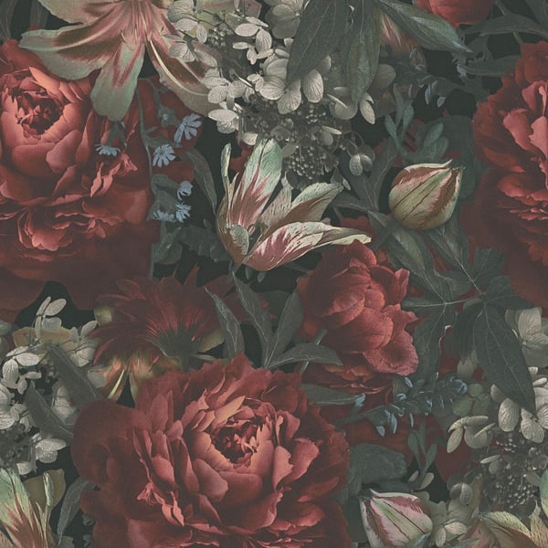 Galerie Wallpaper Product code: BW51000 - Blooming Wild Wallpaper Collection - Green Red Colours -  