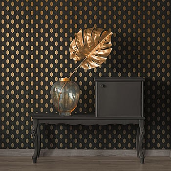 Galerie Wallcoverings Product Code AC60022 - Absolutely Chic Wallpaper Collection - Brown Metallic Black Colours -  