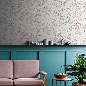 Galerie Wallcoverings Product Code BW51035 - Blooming Wild Wallpaper Collection - White Pink Grey Colours -  
