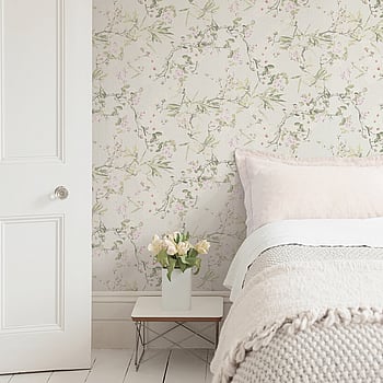 Galerie Wallcoverings Product Code ES31100 - Escape Wallpaper Collection - White, Cream, Green, Pink, Grey Colours -  