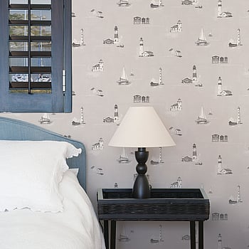 Galerie Wallcoverings Product Code G23314 - Deauville 2 Wallpaper Collection - Taupe Beige White Colours -  
