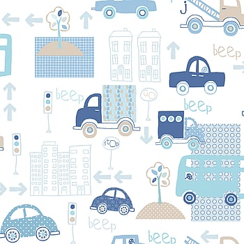 Galerie Wallcoverings Product Code G56009 - Just 4 Kids 2 Wallpaper Collection - Blue White Colours -  
