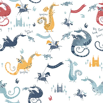 Galerie Wallcoverings Product Code G78369 - Tiny Tots 2 Wallpaper Collection - Navy Red Yellow Blue Colours -  